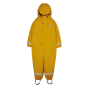 Frugi childrens bumblebee puddle buster all in one suit on a white background