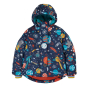 Frugi childrens eco-friendly space print snow and ski jacket on a white background