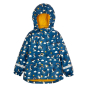 Frugi childrens recycled plastic puffin print puddle buster coat on a white background