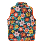 Back of the Frugi dhalia fields floral print gilet on a white background