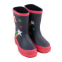 Frugi childrens eco friendly star print wellington boots on a white background