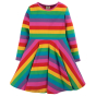Frugi Foxglove Rainbow Stripe Sofia Skater Dress