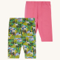 Frugi Hedgerow print and Mid Pink Laurie Shorts 2 Pack pictured on a plain background
