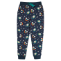 Frugi eco-friendly kids indigo look at the stars printed snug joggers on a white background