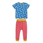 Back of the Frugi childrens organic cotton cornish rides orwin outfit on a white background