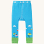 Frugi Little Knitted Leggings - Beluga Blue / Bee