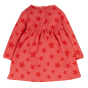 Back of the kids Frugi red star dolcie dress on a white background