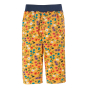 Reverse side of the Frugi organic cotton kids floral cord trousers on a white background