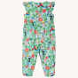The back of the Frugi Children's Organic Cotton Etta Reversible Playsuit - Tropical Birds / Spring Dobby.