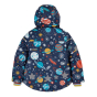 Frugi kids out of this world space print snow jacket on a white background