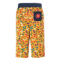 Back of the Frugi yellow floral cord trousers on a white background