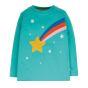 Frugi eco-friendly childrens pacific aqua and star adventure applique top on a white background