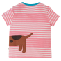 Back of the Frugi pink breton dog Bobster Wraparound T-Shirt