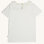 back of the Frugi white Ada Collar T-Shirt pictured on a plain background