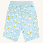 A closer view of the back of the Frugi Children's Organic Cotton Aiden Printed Shorts - Splish Splash Ducks There is a pocket on the back of the shorts, on a cream background