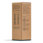 Back of the cardboard box for the Georganics organic peppermint mouthwash on a white background