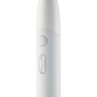 Close up of the waterproof buttons on the Georganics rechargeable electric toothbrush on a white background