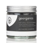 Georganics Natural Toothpowder - Activated Charcoal 60ml, in glass jar with metal lid, on white background