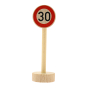 Gluckskafer plastic-free small world 30mph speed sign toy on a white background