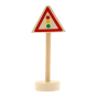 Gluckskafer miniature wooden traffic lights sign on a white background
