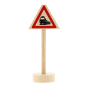 Gluckskafer miniature wooden level crossing toy sign on a white background