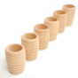 Grapat Loose Parts 6 Natural Wooden Toy Honeycomb Cups Beakers