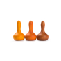 3 Grapat wooden Mandala Pumpkin Waldorf toys lined up on a white background