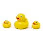 Green Rubber Toys eco-friendly natural rubber duck set on a white background