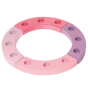 Grimm's 12-Hole Pink-Purple Wooden Celebration Ring on a white background