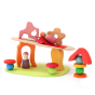 Grimm's by the meadow kids toy set laid out in a Waldorf house scene on a white background