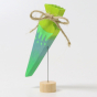 Grimm's Sweet Cone Decorative Figure - Neon Green on a plain background.