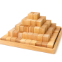 Grimm's plastic-free wooden large stepped pyramid toy set on a white background