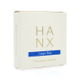 Hanx 3 pack of large Vegan latex condoms on a white background