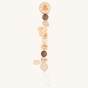 Heimess natural wooden baby teether chain toy in the squirrel design on a beige background