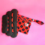 Hey Girls Reusable Red Period Panty Liner/Small, day and night pads with red wet bag on a pink background