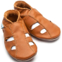 Inch Blue leather caramel sandals cut out leather baby shoes