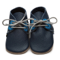 Inch Blue Leather laced Baby Shoes - Derby Navy/Blue on a white background