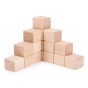 Just blocks eco-friendly beech wood kids stacking blocks piled in a right angled shape on a white background