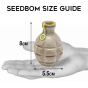 Kabloom seedbom size guide on white background