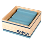 Kapla eco-friendly light blue wooden block set on a white background