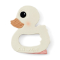 Hevea Kawan the Duck Teether pictured on a plain white background