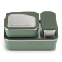 Klean Kanteen Rise Stainless Steel Food Box Family Set including the big meal box, lunch box and snack box stacked