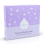 The Kokoso Coconut Bathtime Organic Baby Gift Set in its purple and white gift box stood upright. White background