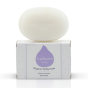 Kokoso Natural Organic Baby Soap sat onto of its white and purple box. White background
