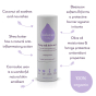 Infographic showing details of the Kokoso organic unfragranced baby balm stick on a white background