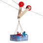 Kraul rope runner cable car wooden toy with two tiny dolls inside (passengers available separately)
