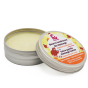 Lamazuna Extra Gentle Baby Massage Butter in tin with lid off pictured on a plain white background 