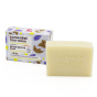 Lamazuna Extra Gentle Natural hypoallergenic and fragrance free Baby Soap next to box pictured on a plain white background 