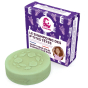 Lamazuna Happy Head Solid Shampoo For Kids with the bar pictured next to the box on a plain white background