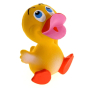 Lanco Denzel the duck teether toy pictured on a plain background 